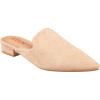 imageILLUDE Womens Flat Mules Pointed Toe Backless Slip on Slides Loafer ShoesNude Suede