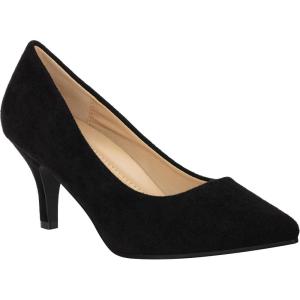 ILLUDE Classic Pointed Toe Pumps – Comfortable Low Stiletto Heel Pump Shoes – Cherry(Black Suede)