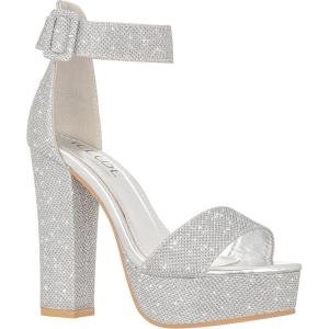 ILLUDE Women’s High Heel Platform Sandals Ankle Strap Chunky Heel Sexy Party Heeled Sandals – Darling(Silver Glitter)