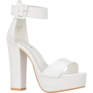 ILLUDE Women’s High Heel Platform Sandals Ankle Strap Chunky Heel Sexy Party Heeled Sandals – Darling(White Pu)