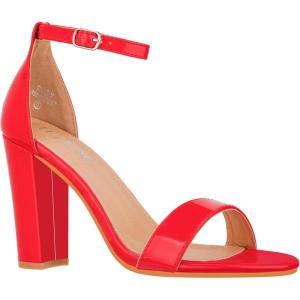 ILLUDE Women’s Open Toe Ankle Strap Chunky Block High Heel – Formal, Wedding, Party Classic Heeled Sandals – Ruby(Red Patent)