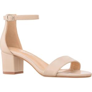 ILLUDE Women’s Open Toe Ankle Strap Low Block Chunky Heels Sandals Party Dress Pumps Shoes(Nude Pu)