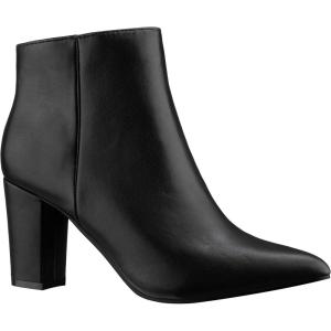 ILLUDE Women’s Fashion Ankle Boots Comfortable Chunky Block Heel Pointed Toe Booties(Black Pu)