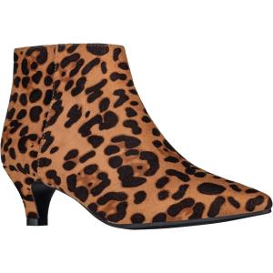 ILLUDE Women’s Fashion Ankle Boots Pointed Toe Ankle Booties Low Heel Short Boots(Leopard Suede)