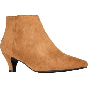 ILLUDE Women’s Fashion Ankle Boots Pointed Toe Ankle Booties Low Heel Short Boots(Tan Suede)