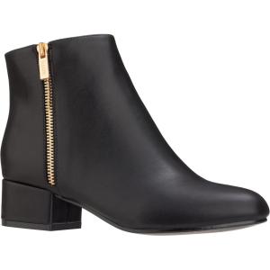 ILLUDE Women’s Low Heel Ankle Boot Casual Zip Up Booties Comfortable Everyday Round Toe Bootie(Black Pu)